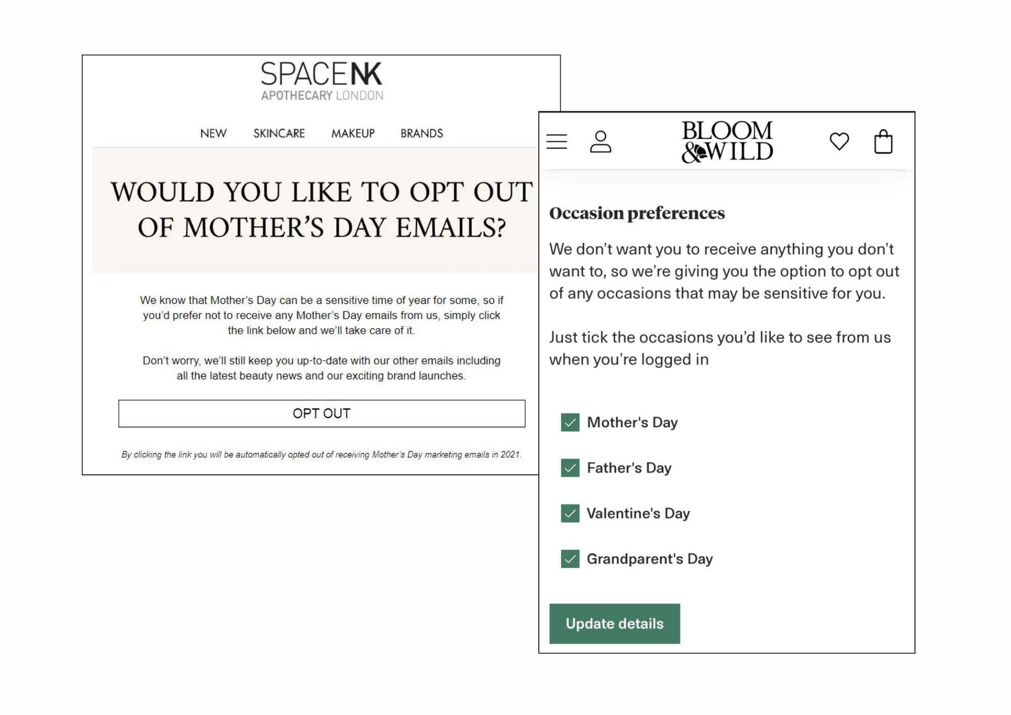 mothers day emails