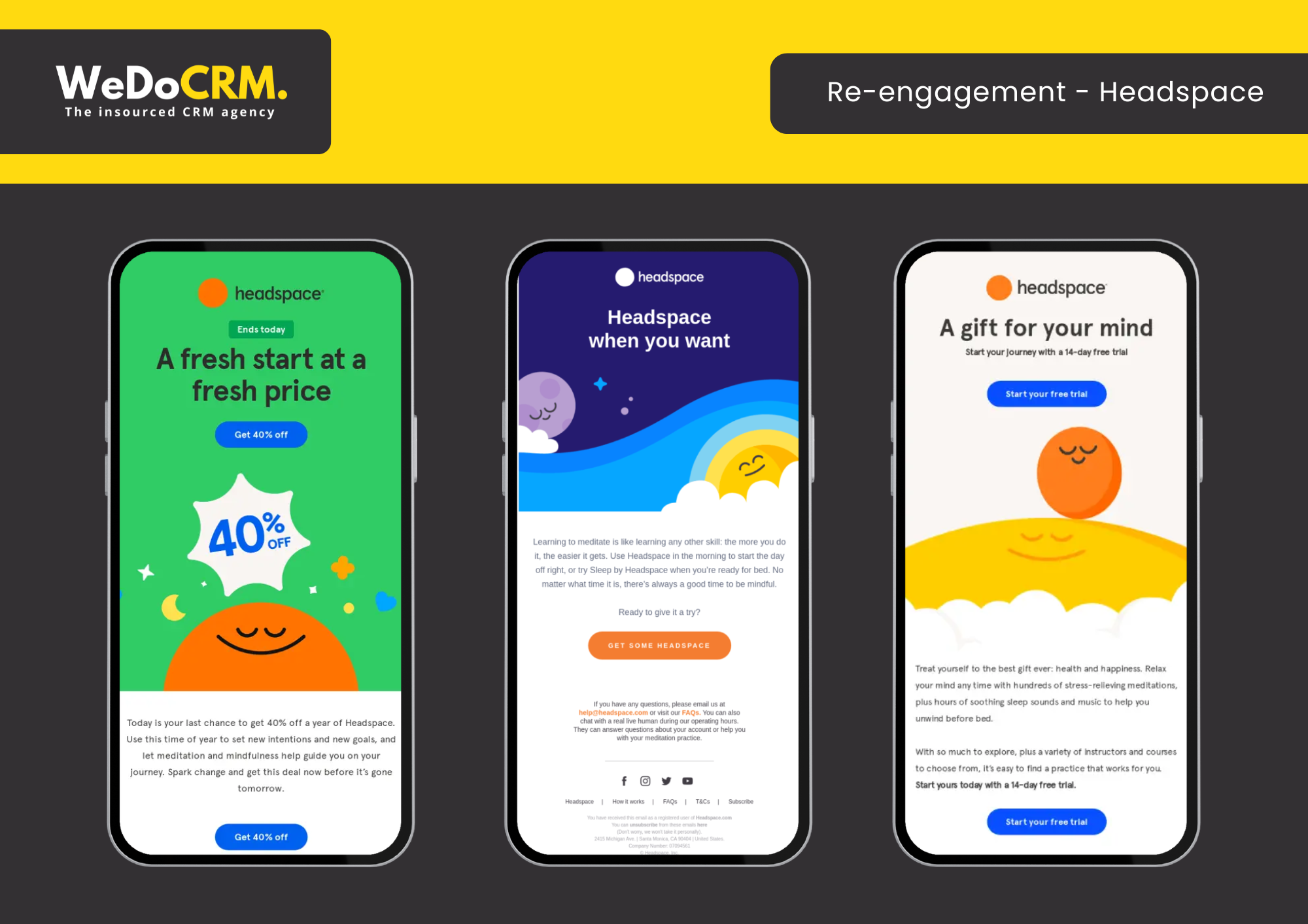 Headspace example for email personalisation