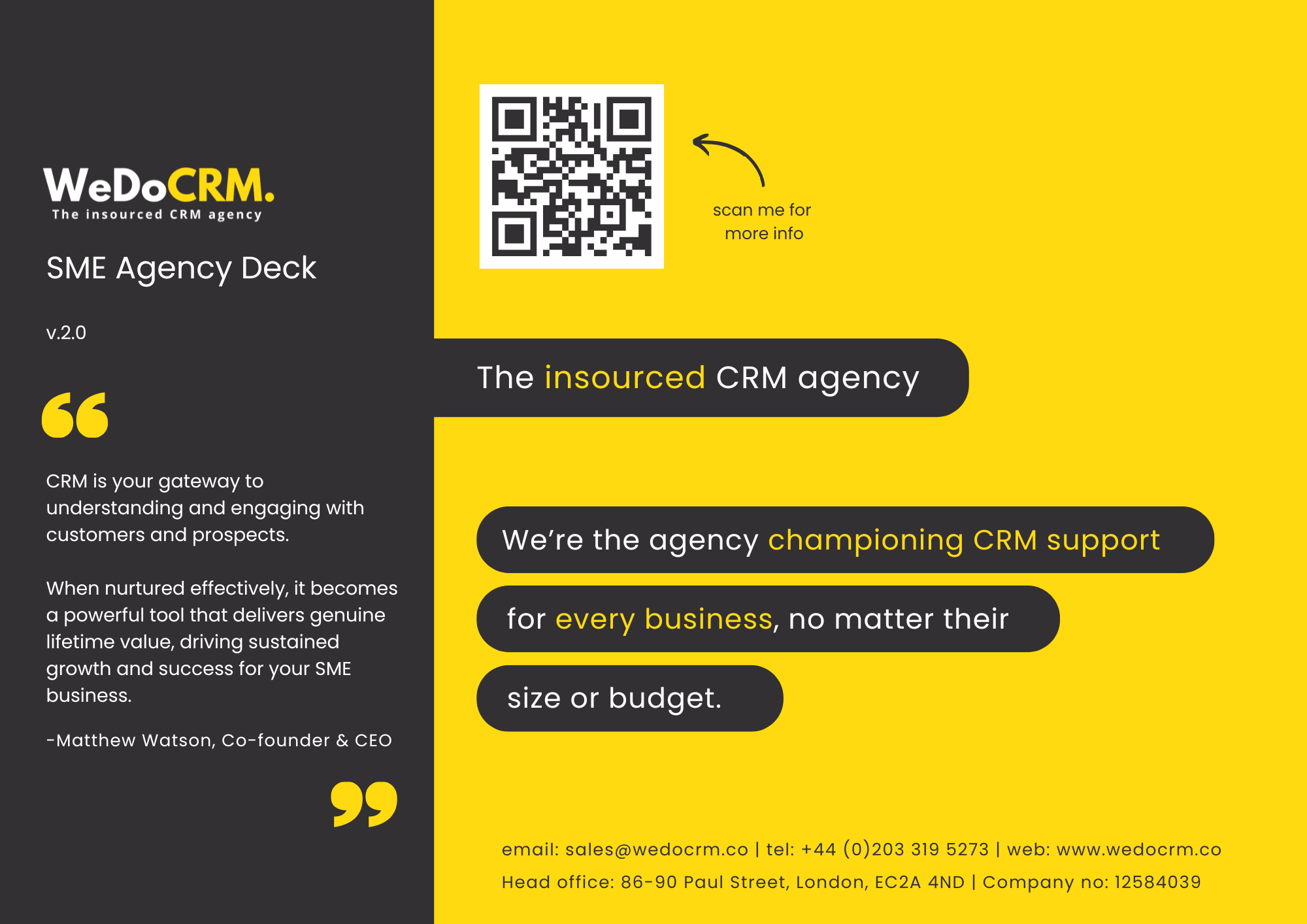 WeDoCRM SME Agency Deck 2026